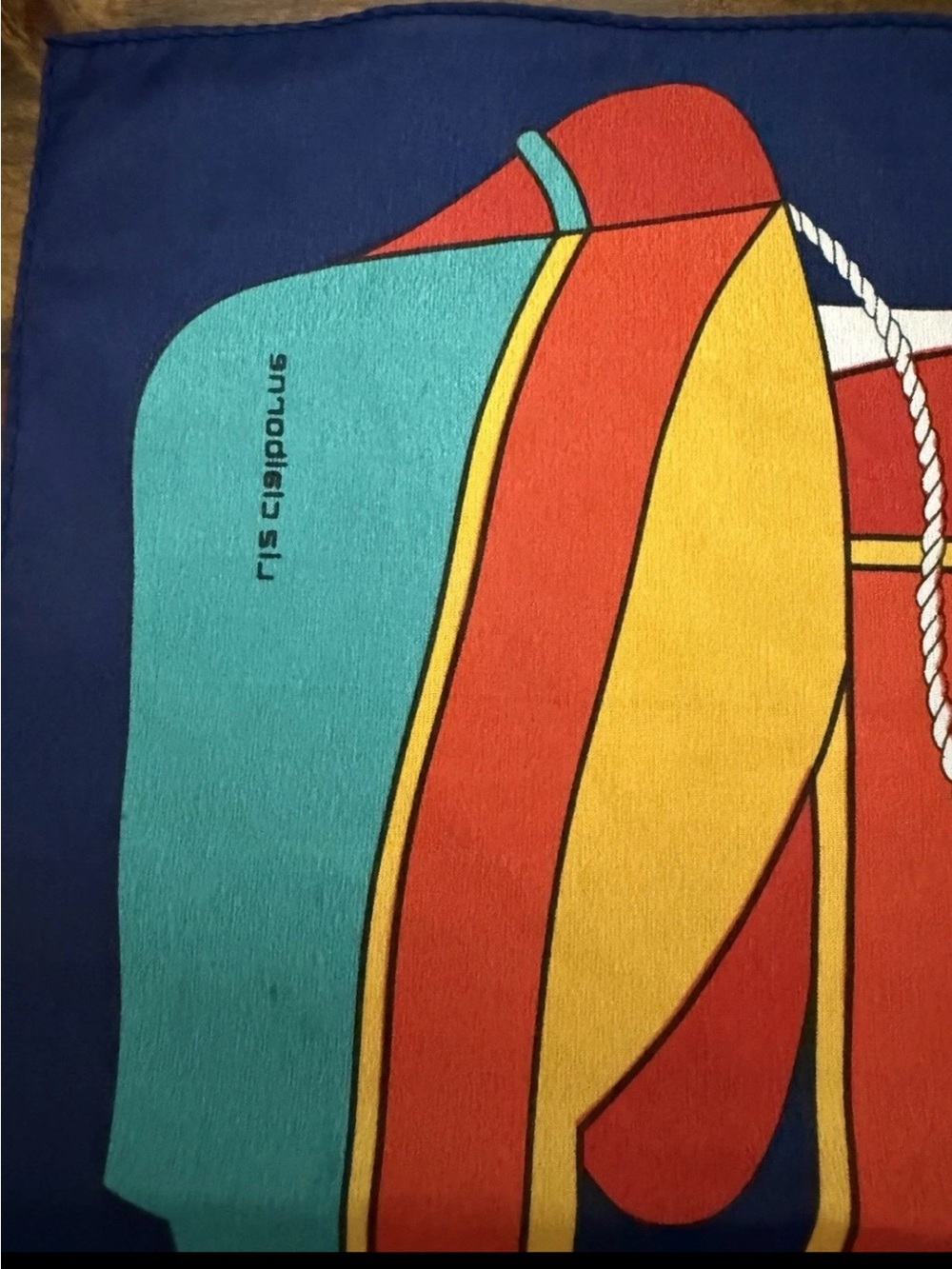 Vintage Liz Claiborne Nautical  Print Scarf - Picture 6 of 8